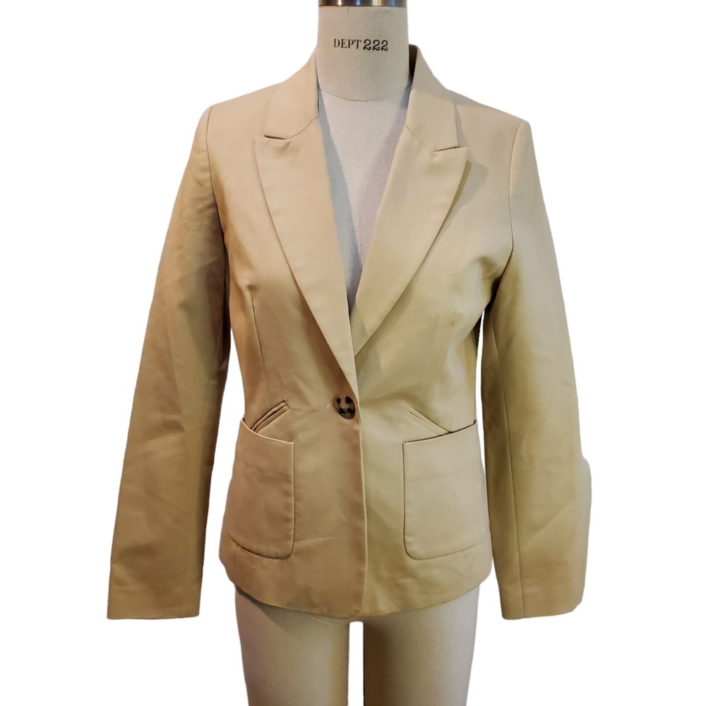 Jules & Leopold Women's Tan One Button Blazer Size M New
